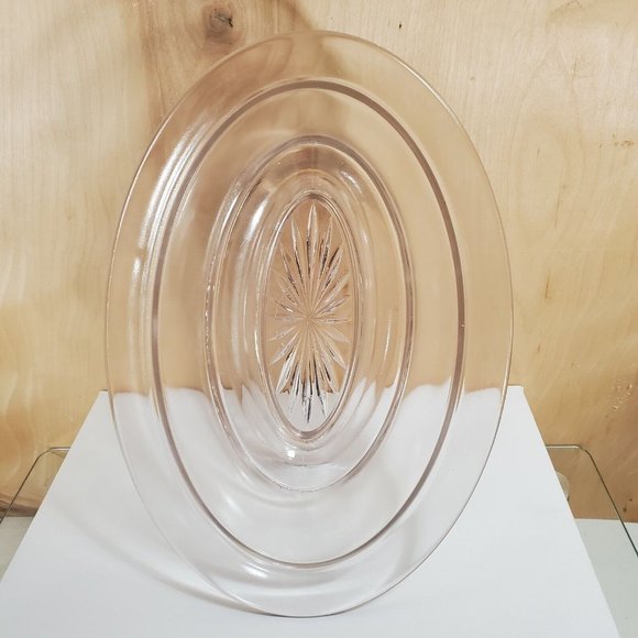 Pheasant and Ivy Lid Oval Dish 9.75"L clear with pink cast - Picture 10 of 12